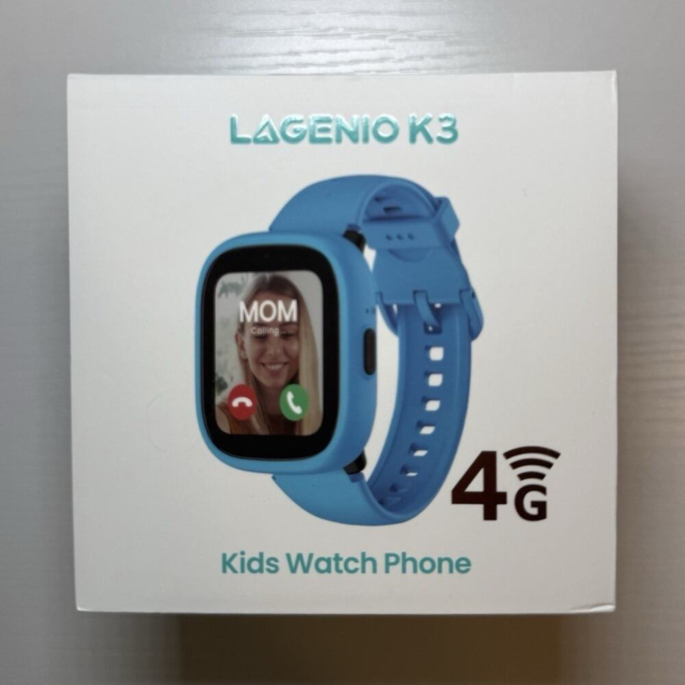 LAGENIO K3 4G Kids Watch Phone SOS Waterproof 8GB Blue Silicone Band